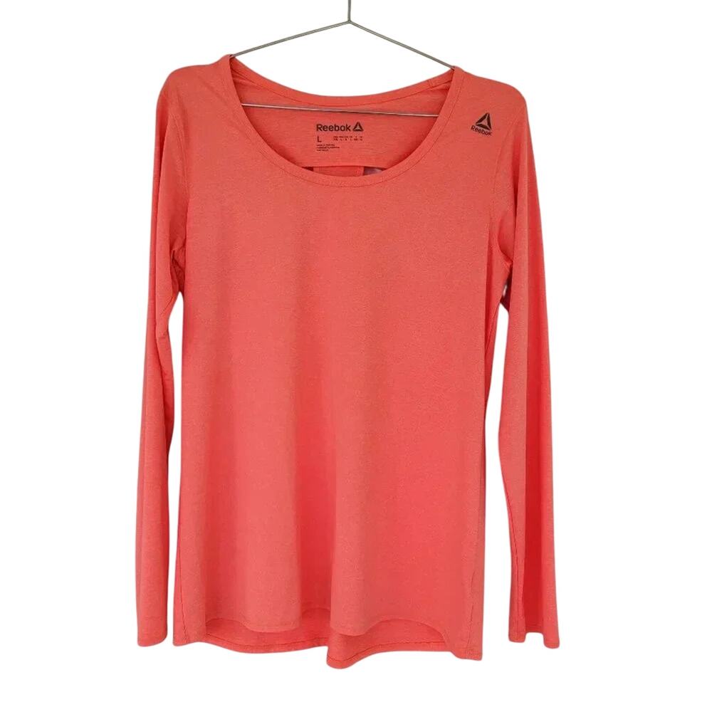 Reebok Activewear Long Sleeve Sports Top Womens Size L Orange Lightweight